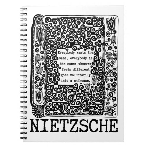 sheep and MADHOUSE philosophy quote by Nietzsche Notebook