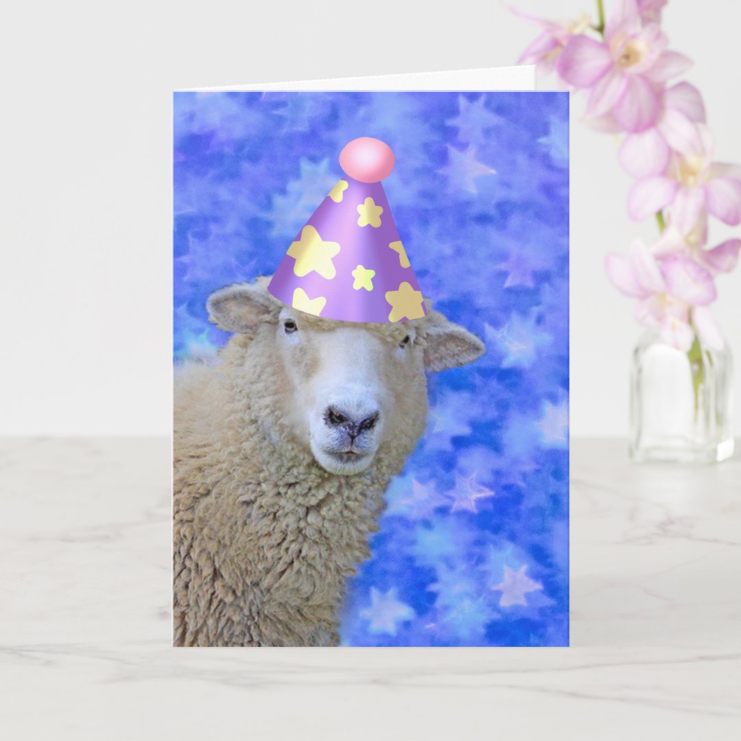 Sheep And Stars Birthday Card | Zazzle