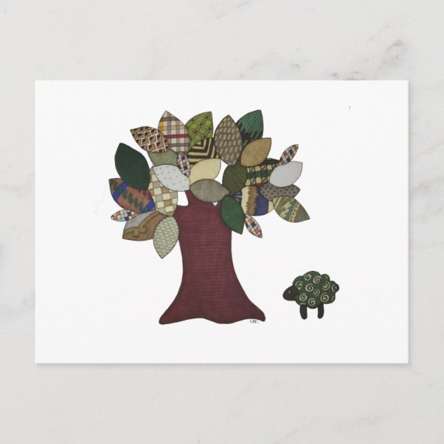 Sheep and Tree Postcard (Front)