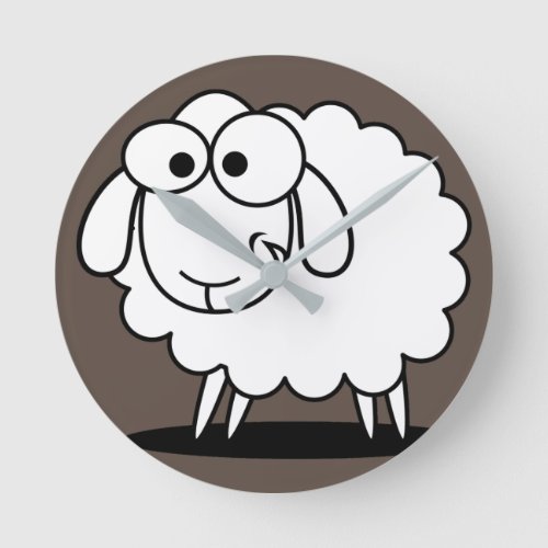 sheep animal farm agriculture cute round clock