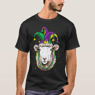 Sheep Animal Lover Cute Mardi Gras Carnival Jester T-Shirt