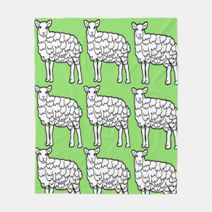 Sheep animal pattern design sheep lover fleece blanket