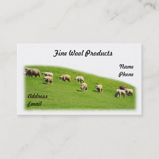Customizable Sheep are Grazing on a Lush Pasture Business Card Template