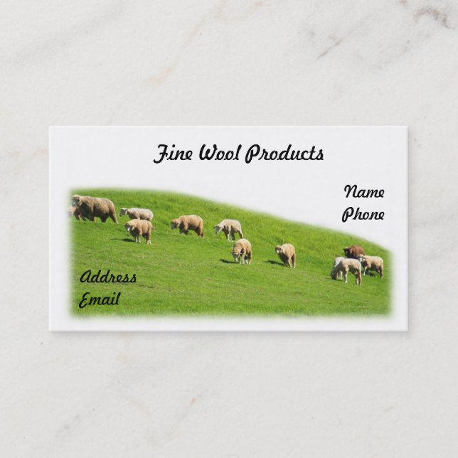 Sheep are Grazing on a Lush Pasture Business Card (Front)