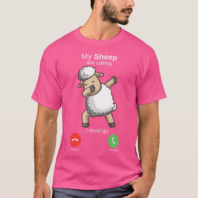Sheep Art Sheepherders Farmer Wool Motive T-Shirt (Front)