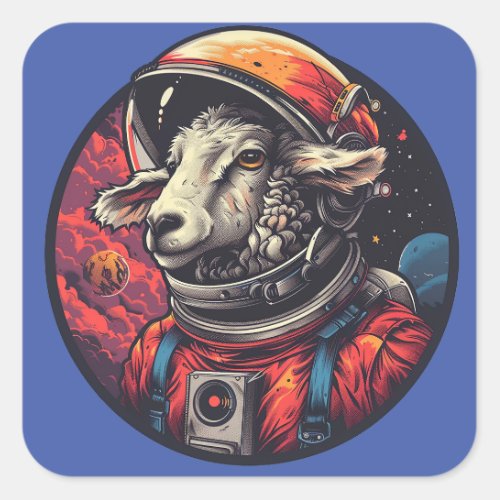 Sheep Astronauts Square Sticker