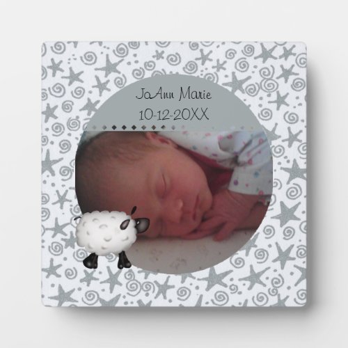 Sheep Baby Photo Plaque