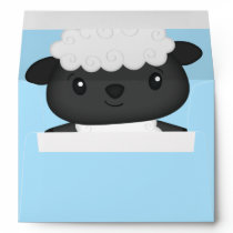 Sheep Baby Shower Blue Envelope