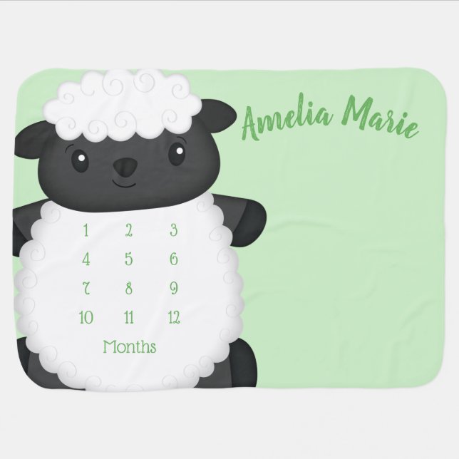 Sheep Baby Shower Farm Blanket (Horizontal)