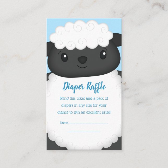 Sheep Baby Shower Farm Blue Boy Enclosure Card (Front)