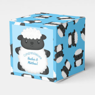 Sheep Baby Shower Farm Blue Boy Favor Boxes
