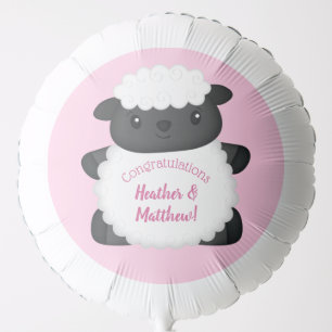 Sheep Baby Shower Farm Pink Girl Balloon