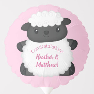 Sheep Baby Shower Farm Pink Girl Balloon