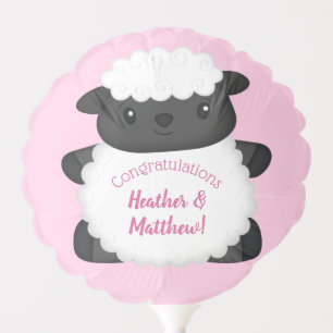 Sheep Baby Shower Farm Pink Girl Balloon