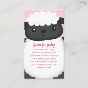 Sheep Baby Shower Farm Pink Girl Enclosure Card