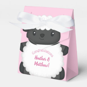 Sheep Baby Shower Farm Pink Girl Favor Boxes