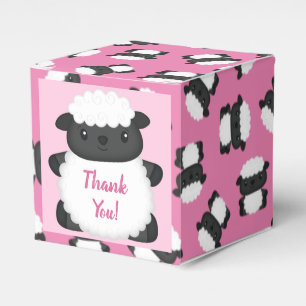 Sheep Baby Shower Farm Pink Girl Favor Boxes