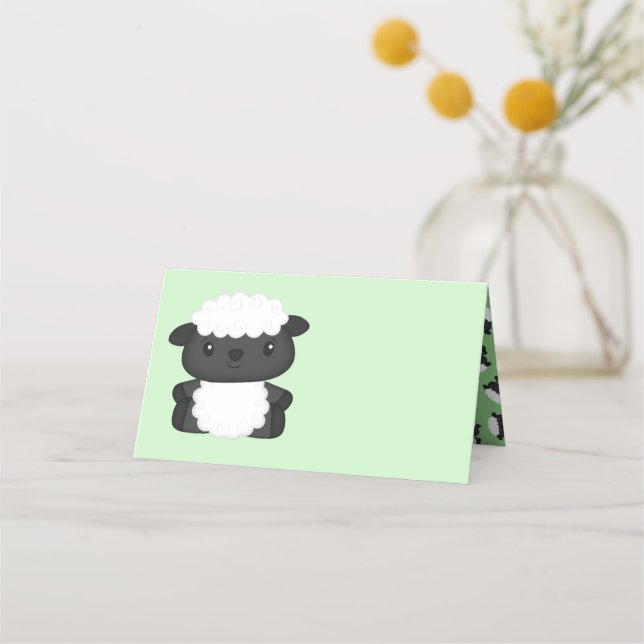Sheep Baby Shower Farm Place Card (Front)