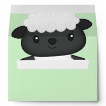 Sheep Baby Shower Green Envelope