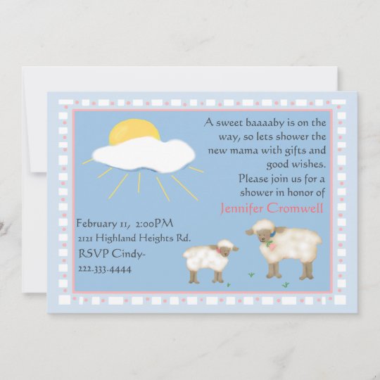 Sheep baby shower invitation