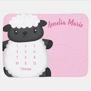 Sheep Baby Shower Pink Baby Blanket