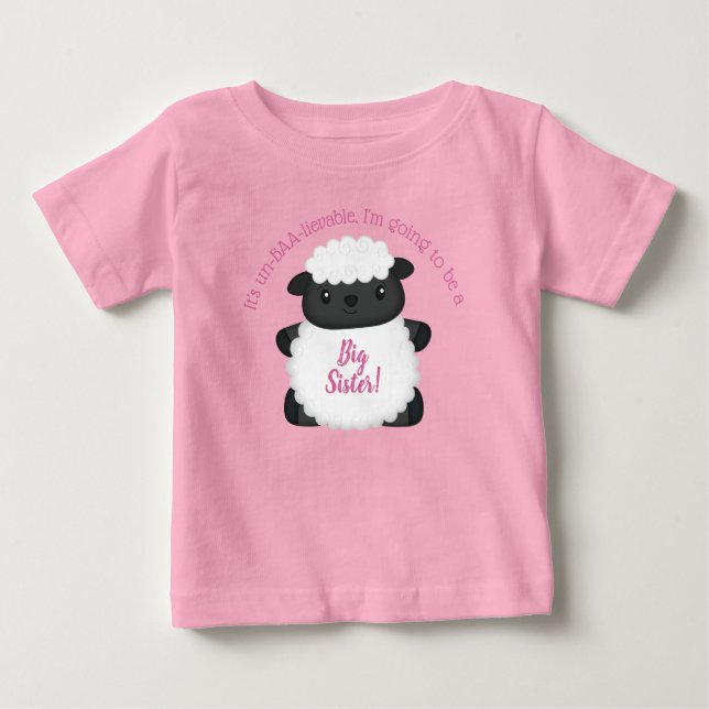 Sheep Baby Shower Pink Baby T-Shirt (Front)