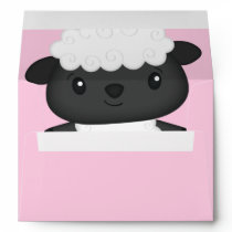 Sheep Baby Shower Pink Envelope