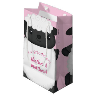 Sheep Baby Shower Pink Small Gift Bag