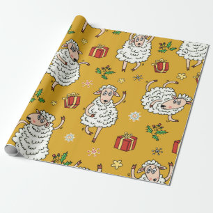 sheep background vintage wrapping paper