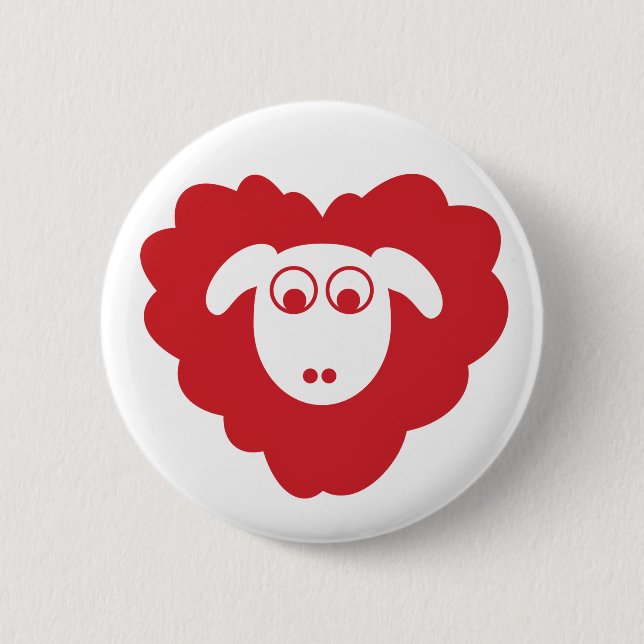 Sheep badge pinback button (Front)