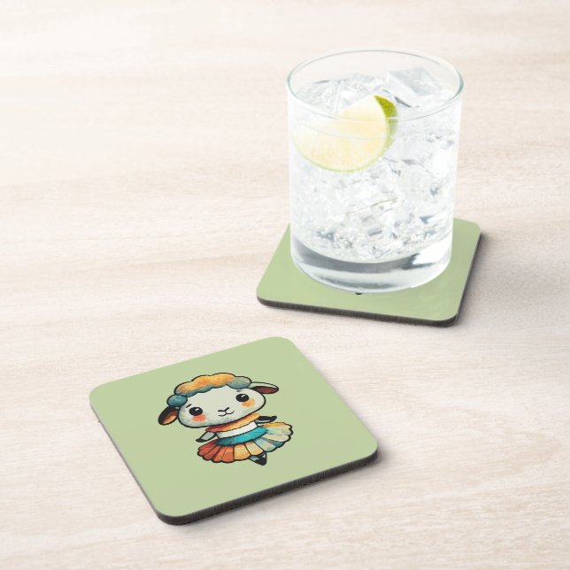 Sheep Ballerina Beverage Coaster (Right Side)