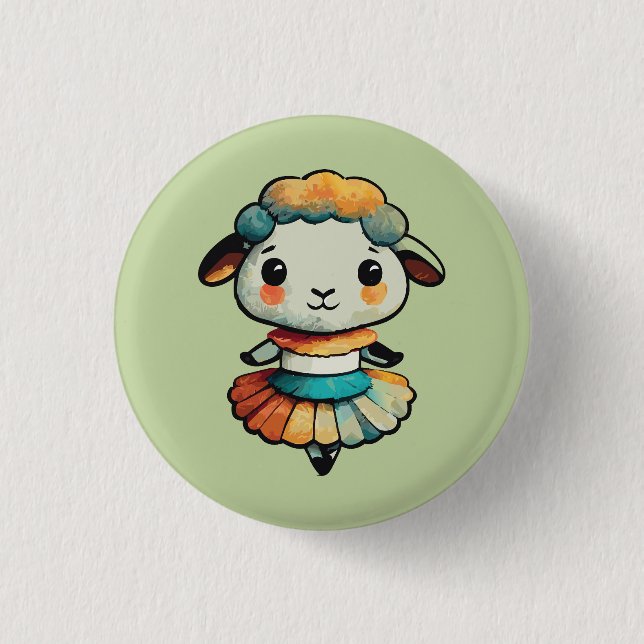 Sheep Ballerina Button (Front)