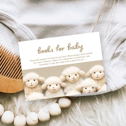 Sheep Barn Baby Shower Book Request Enclosure Card