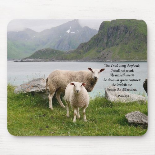 Sheep Beside Still Waters Mouse Pad