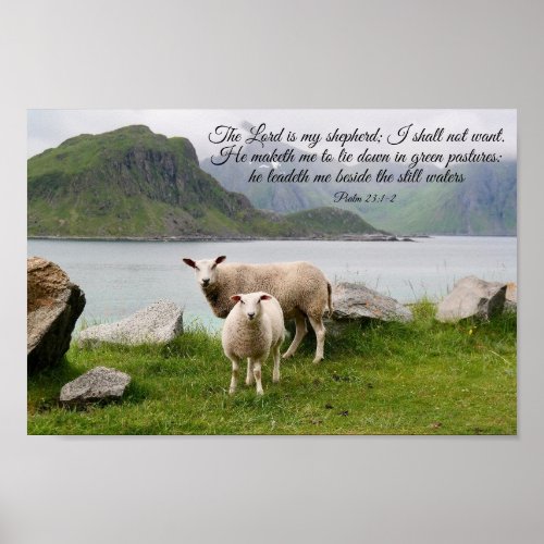 Sheep Beside Still Waters Poster