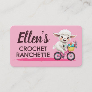 Sheep bicycle crochet knitting knitter handspun business card