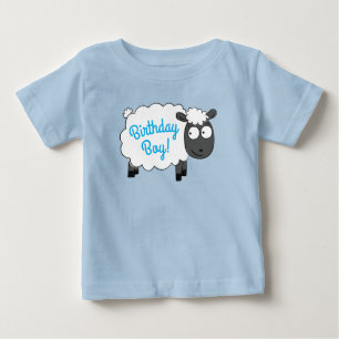 Sheep Birthday Boy Party Cute Cartoon Baby T-Shirt