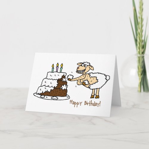 Sheep Birthday Cake Card