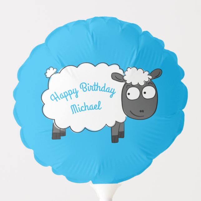 Sheep Birthday Party Cute Cartoon Balloon (Front)