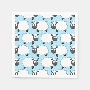 Sheep Birthday Party Cute Cartoon  Napkins