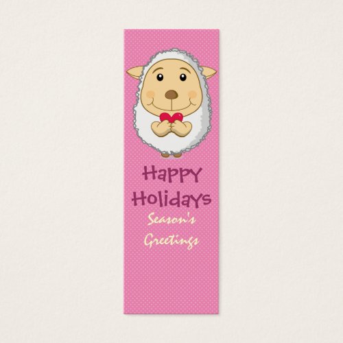 Sheep Bookmark Pink Business Card