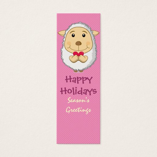 Customizable Sheep Bookmark Pink Business Card
