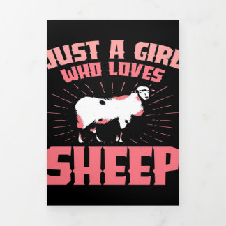 Sheep Canvas Gift for Her Sheep Canvas Colorful  Tri-Fold Announcement