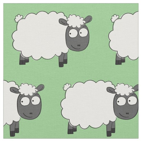 Sheep Cartoon Adorable Kids Baby Fabric