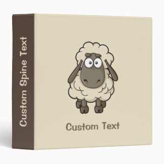 Sheep Cartoon Beige 3 Ring Binder