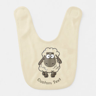 Sheep Cartoon Beige Baby Bib