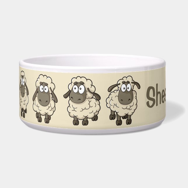 Sheep Cartoon Beige Bowl (Left)