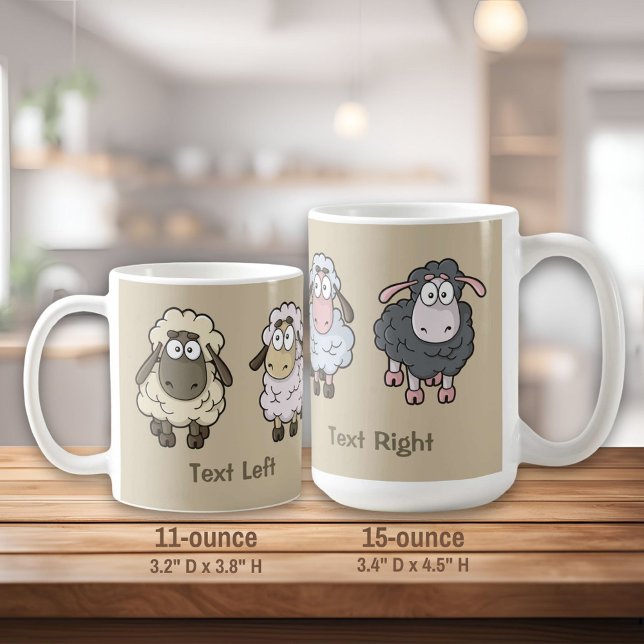 Sheep Cartoon Beige Coffee Mug (Creator Uploaded)