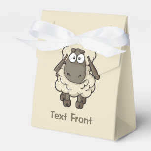 Sheep Cartoon Beige Favor Boxes