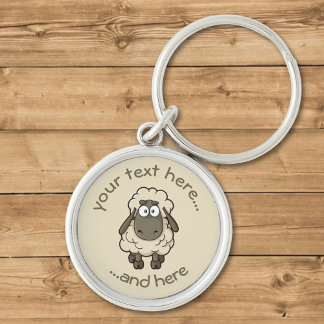 Sheep Cartoon Beige Keychain